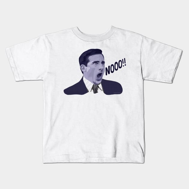 Michael Scott Yelling No! Kids T-Shirt by MamaODea